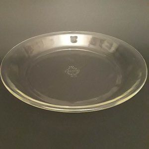 FIRE KING #462 PIE PLATE 10” - CLEAR GLASS - ANGLED RIM BAKING DISH - USA MADE